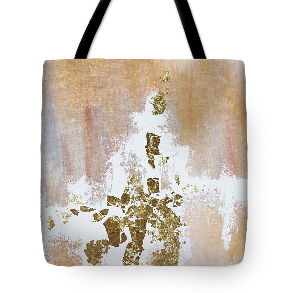 Gold Leaf Tote Bag featuring the painting I Celebrate You by Linh Nguyen-Ng