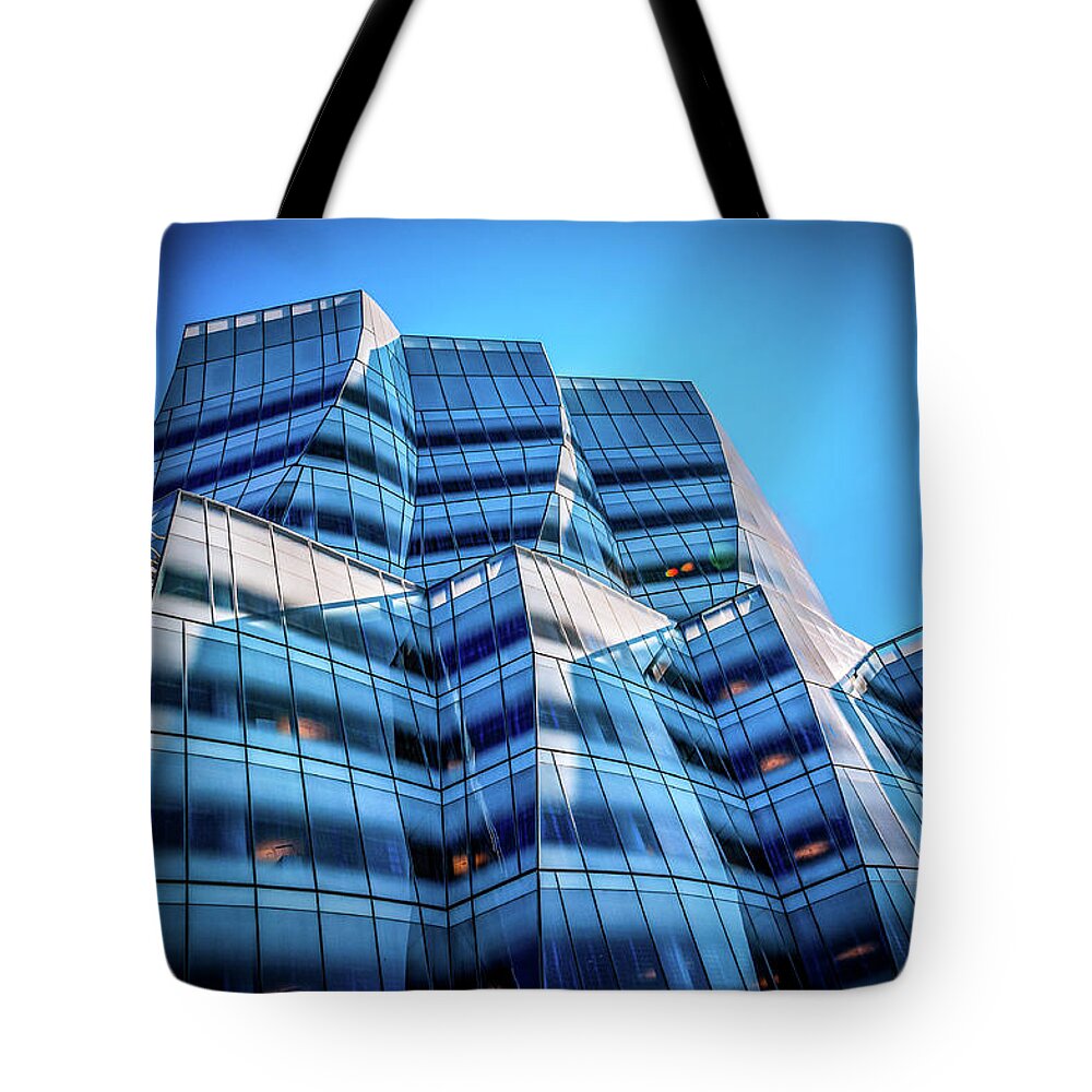 Building Tote Bag featuring the photograph IAC Frank Gehry Building by Louis Dallara