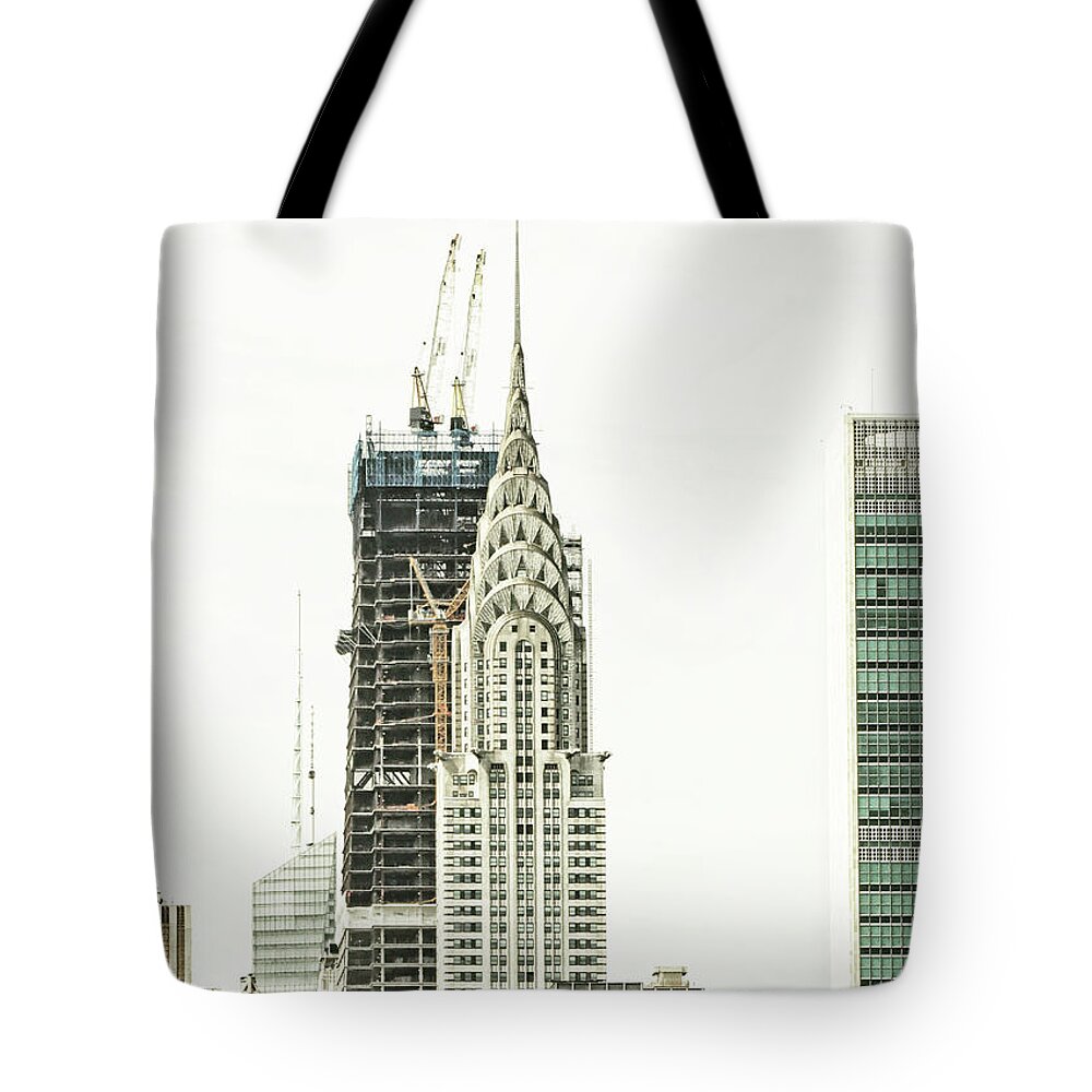 Chrysler Building Tote Bag featuring the photograph Iconic and Conventional by Cate Franklyn