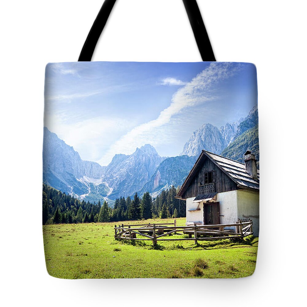 Environmental Conservation Tote Bag featuring the photograph Idyllic Alps Valley by Mbbirdy