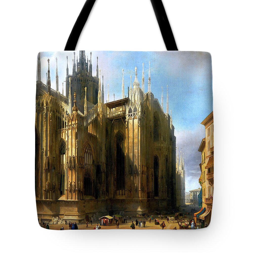 Il Duomo Dalla Corsia Dei Servi Tote Bag featuring the painting Il Duomo Dalla Corsia Dei Servi by Rolando Burbon