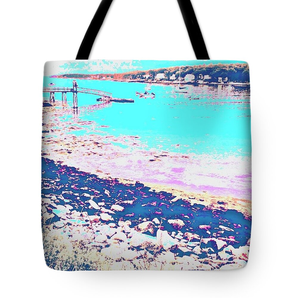 Cove Tote Bag featuring the photograph Illustrated Cove by Debra Grace Addison