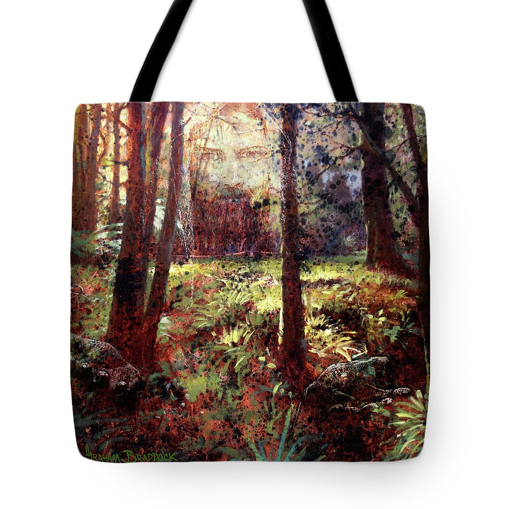 Creation Tote Bag featuring the painting In Him we Live, and Move, and have our Being by Graham Braddock