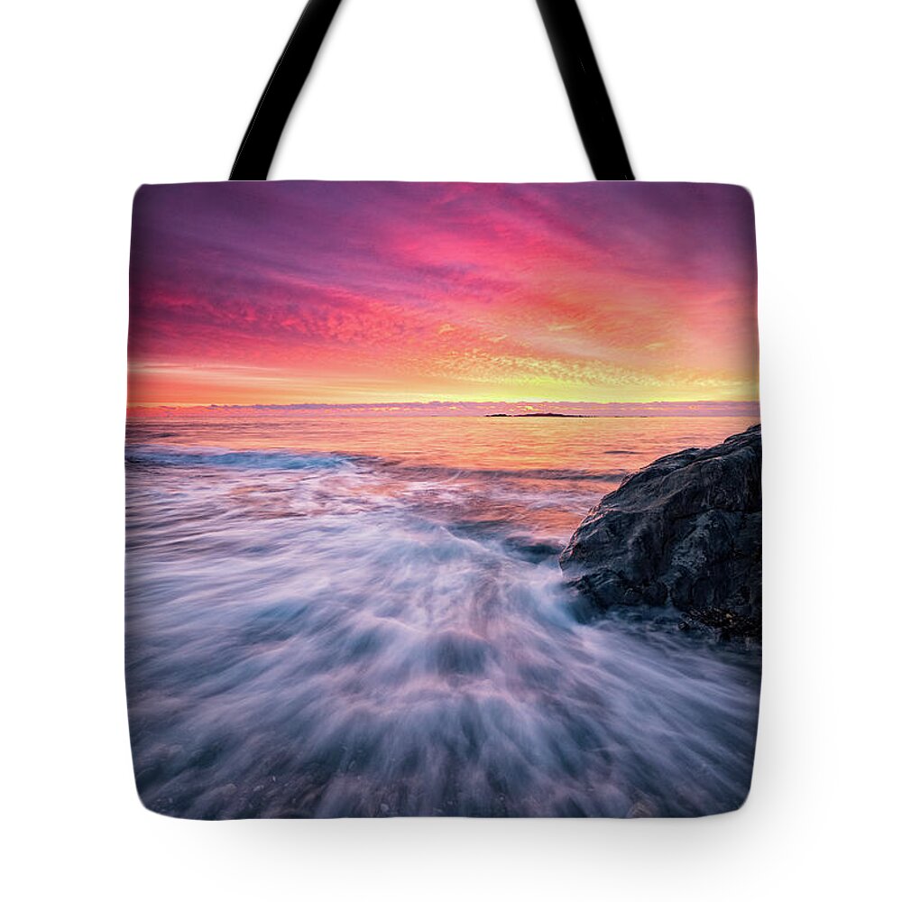 Sunrise Tote Bag featuring the photograph In The Beginning There Was Light by Jeff Sinon