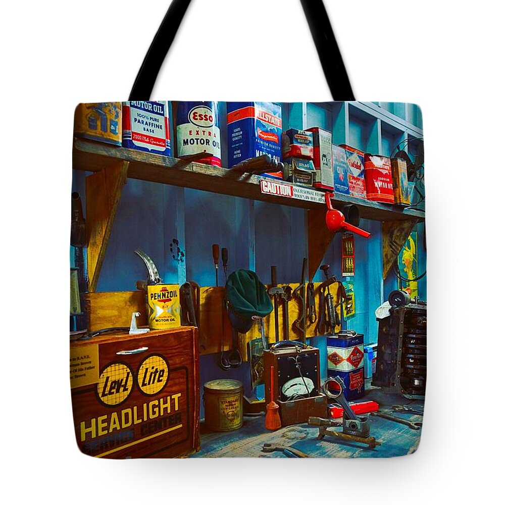  Tote Bag featuring the photograph In the Garage by Rodney Lee Williams
