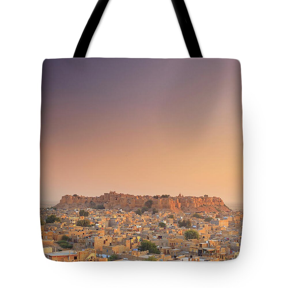 Jaisalmer Tote Bag featuring the photograph India, Jaisalmer Old Town by Michele Falzone
