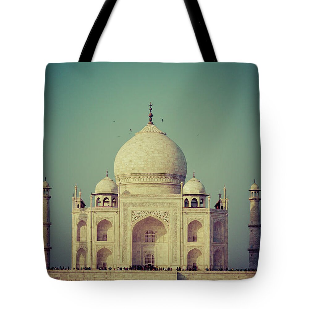 Arch Tote Bag featuring the photograph India, Taj Mahal by Michele Falzone