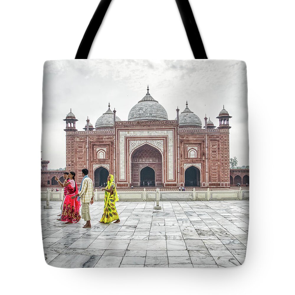 Mosque Tote Bag featuring the photograph India - Mosque of the Taj Mahal by Stefano Senise