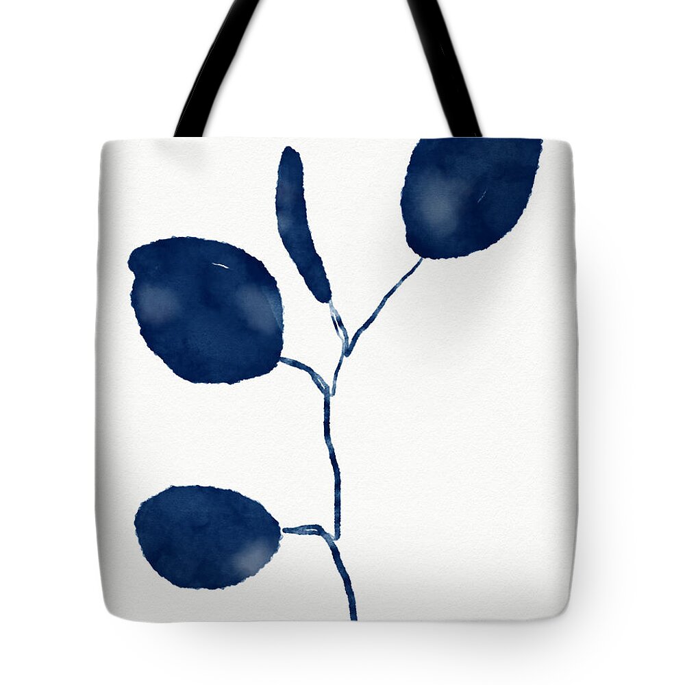Botanical Tote Bag featuring the mixed media Indigo Eucalyptus 2- Art by Linda Woods by Linda Woods