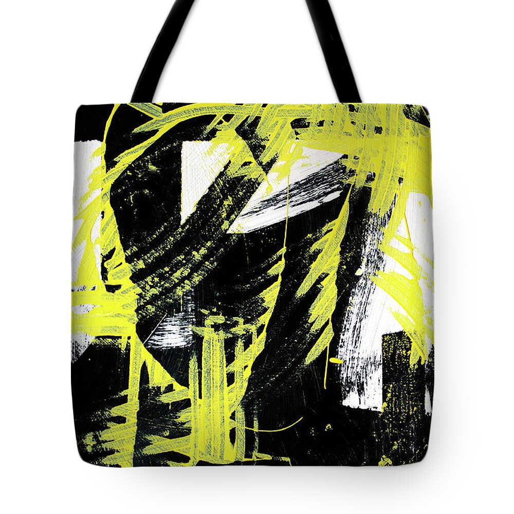 Abstract Tote Bag featuring the painting Industrial Abstract Painting II by Christina Rollo