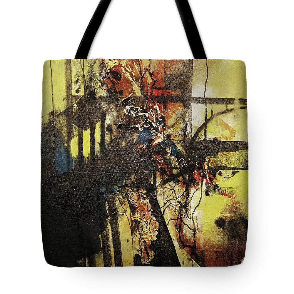 Infrastructure Tote Bag featuring the painting Infrastructure by Tom Shropshire
