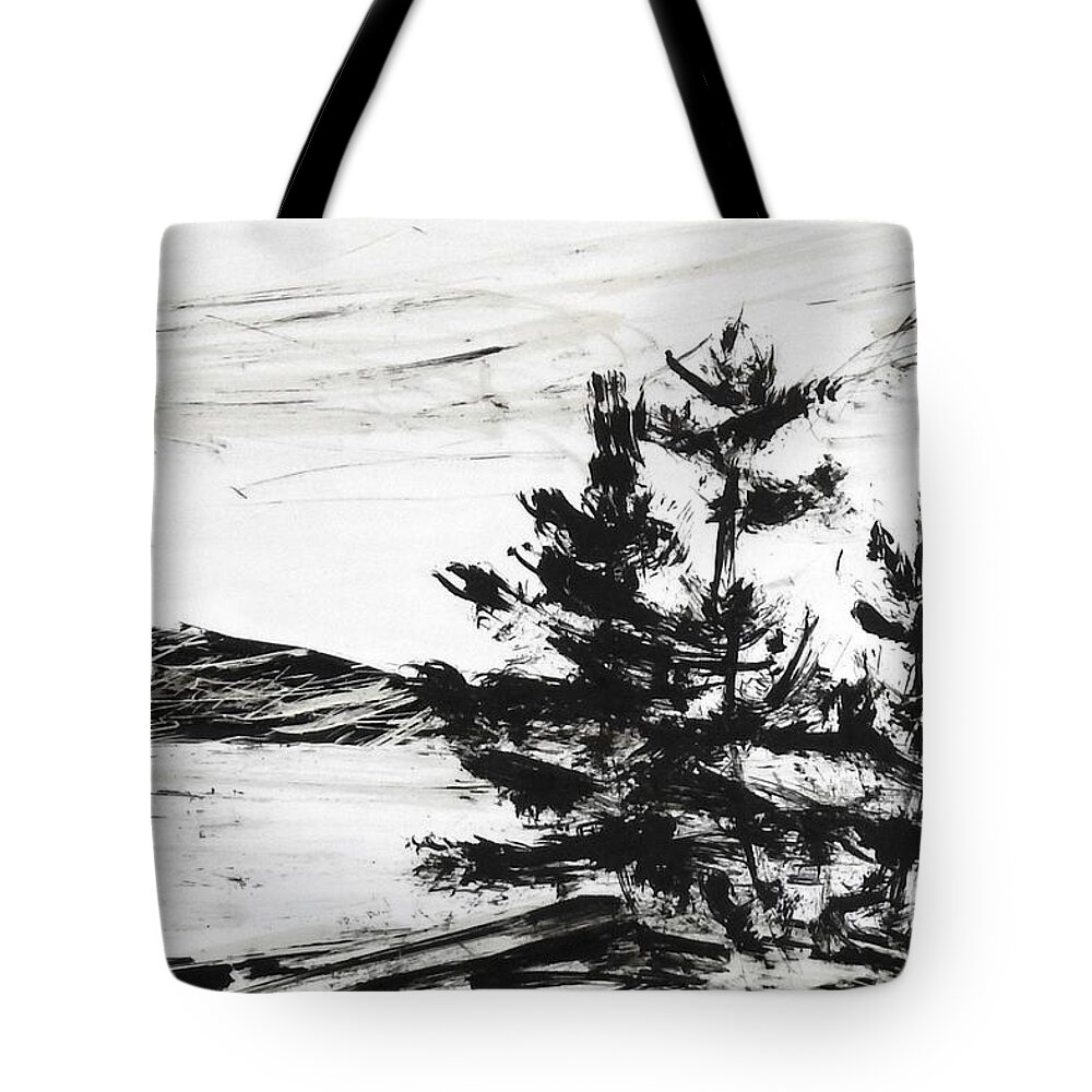 India Ink Tote Bag featuring the painting Ink Prochade 7 by Petra Burgmann