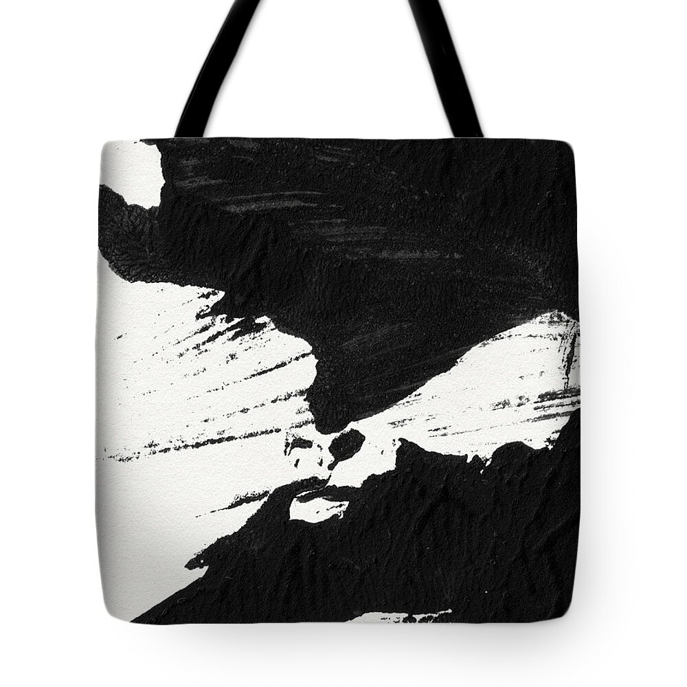 Abstract Tote Bag featuring the painting Ink Wave 1- Art by Linda Woods by Linda Woods