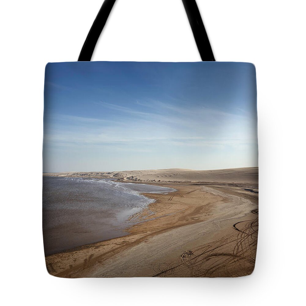 Water's Edge Tote Bag featuring the photograph Inland Sea, Qatar by Lordrunar