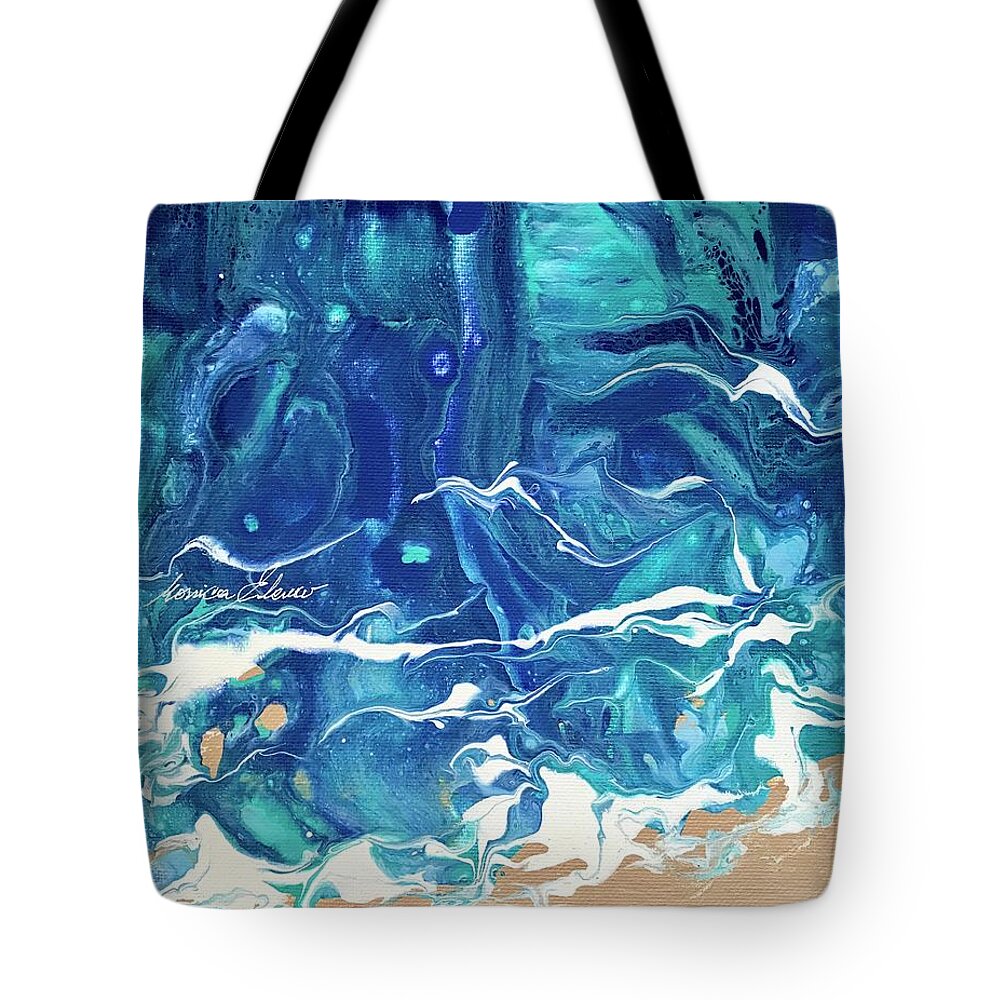 Ocean Tote Bag featuring the painting Inner peace by Monica Elena