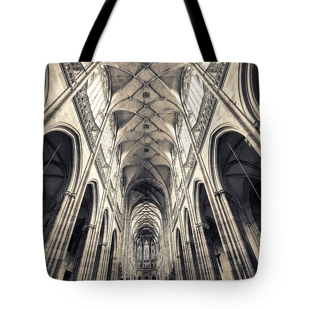 Arch Tote Bag featuring the photograph Inside Of St. Vitus Church by Shan.shihan