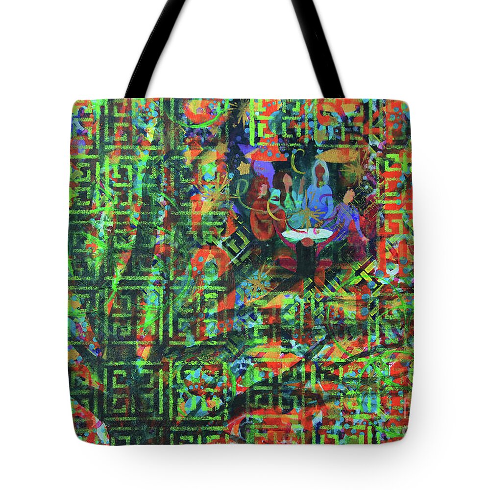 Beautiful Tote Bag featuring the painting Inside the Tree of Life by Jeanette French