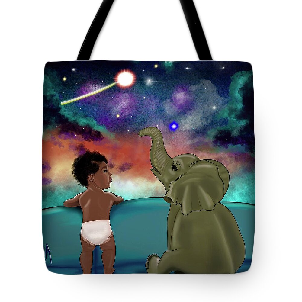 Elephant Tote Bag featuring the painting Inspired by Artist RiA
