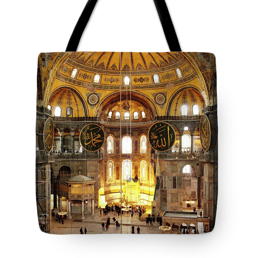 Arch Tote Bag featuring the photograph Interior Of Hagia Sophia by Silvia Otte
