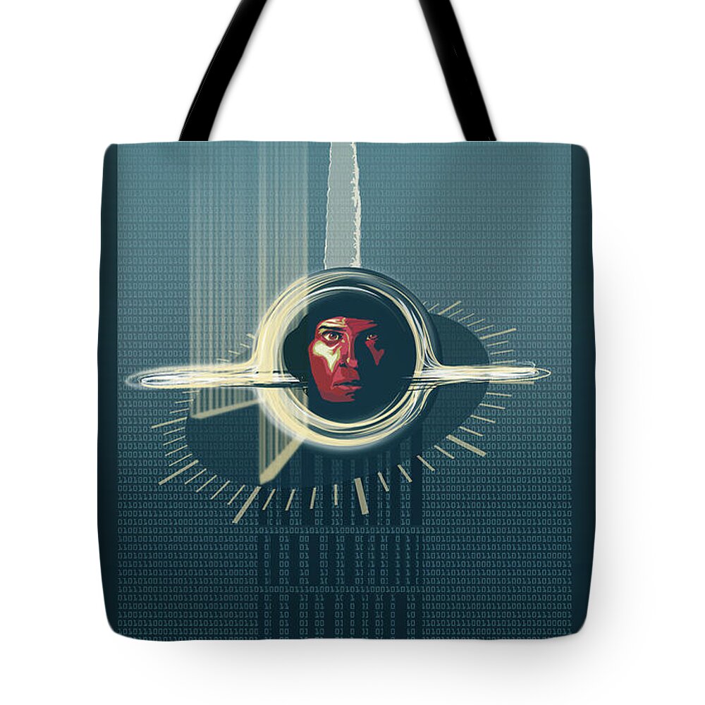 Interstellar Tote Bag featuring the painting Interstellar by Sassan Filsoof