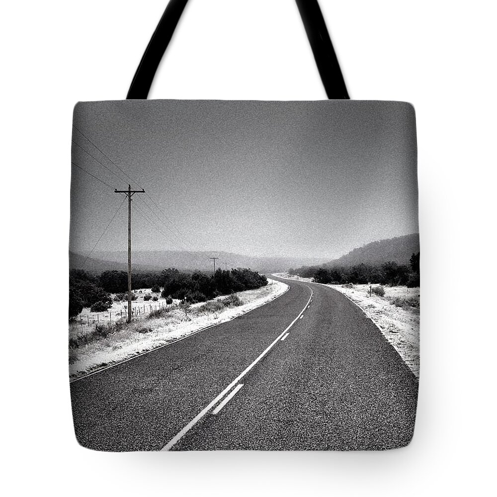 Roads Tote Bag featuring the photograph Into The Fog by Brad Hodges