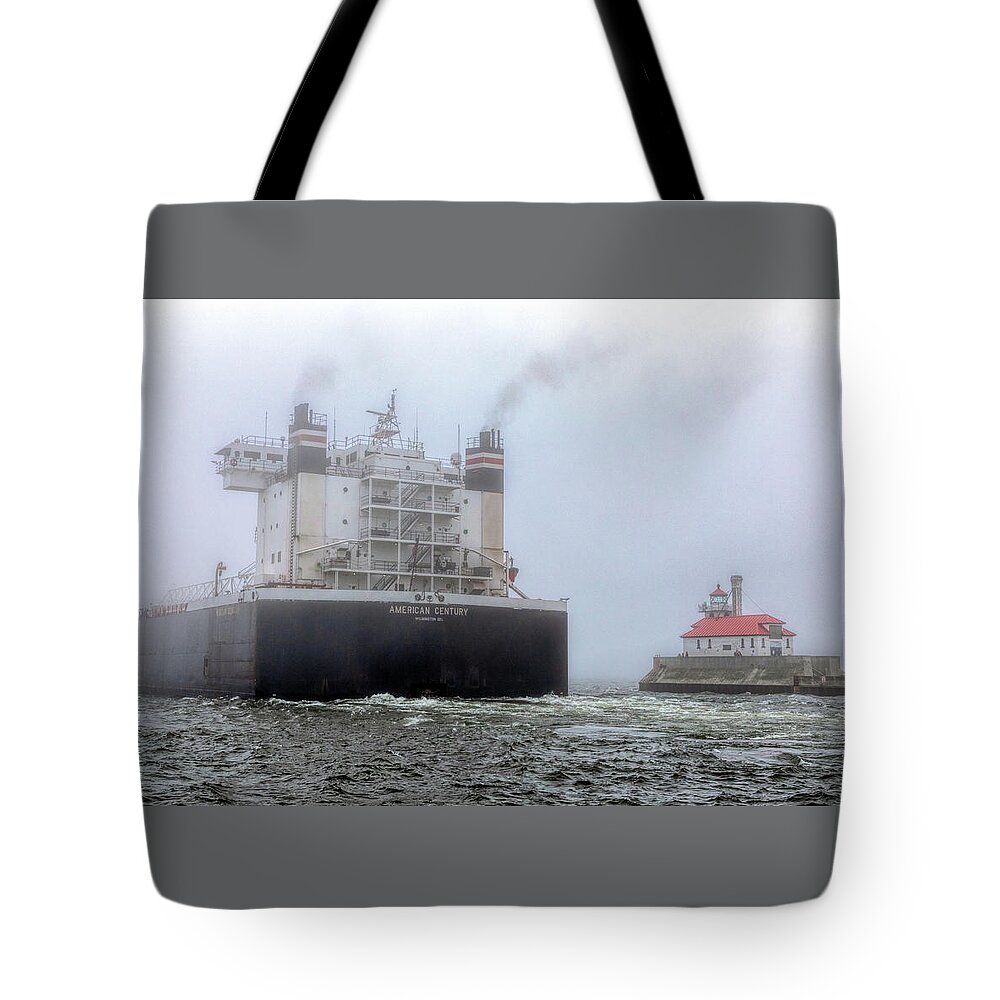 American Century Tote Bag featuring the photograph Into the Fog by Susan Rissi Tregoning
