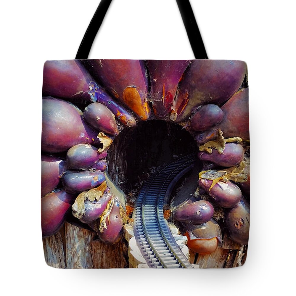 Train Tote Bag featuring the photograph Into the Tunnel by Ally White