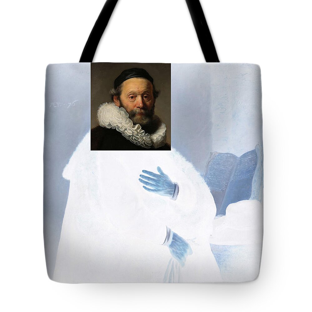 Postmodernism Tote Bag featuring the digital art Inv Blend 21 Rembrandt by David Bridburg