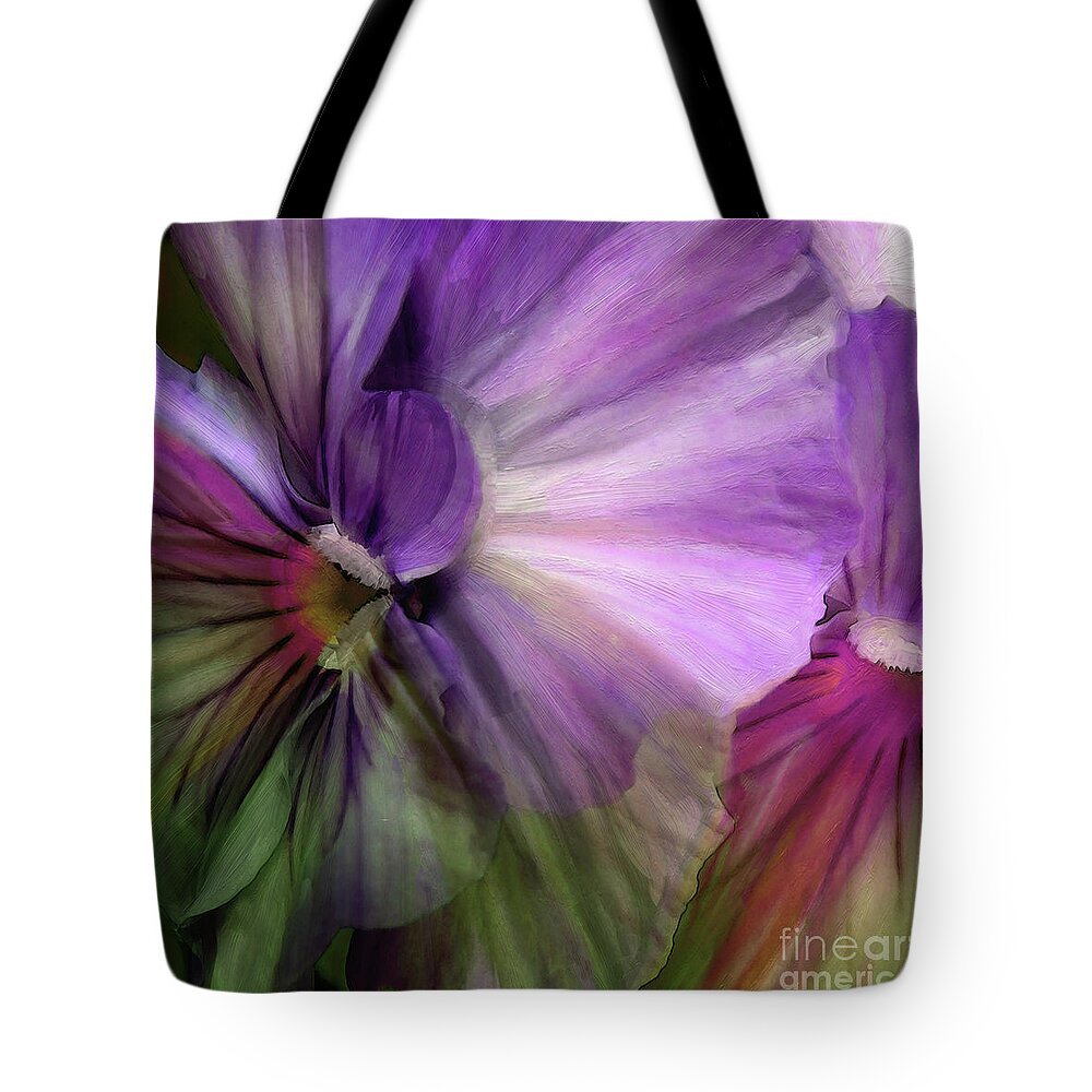 Iris Tote Bag featuring the painting Iris Ombre by Mindy Sommers