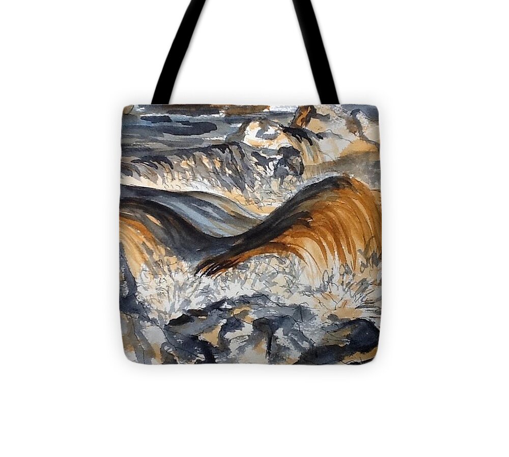 Water Tote Bag featuring the painting Iron Rich Water and Energy by Tammy Nara