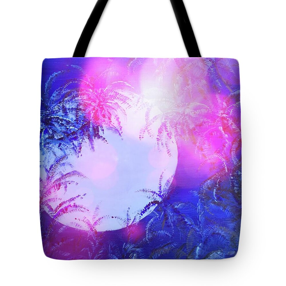 Moon Tote Bag featuring the painting Island Dreamtime by Michael Silbaugh