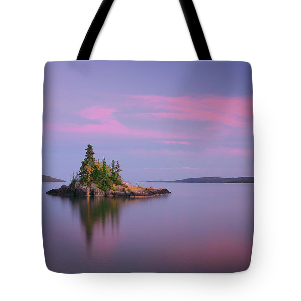 Scenics Tote Bag featuring the photograph Island On Lake Superior by Henry@scenicfoto.com