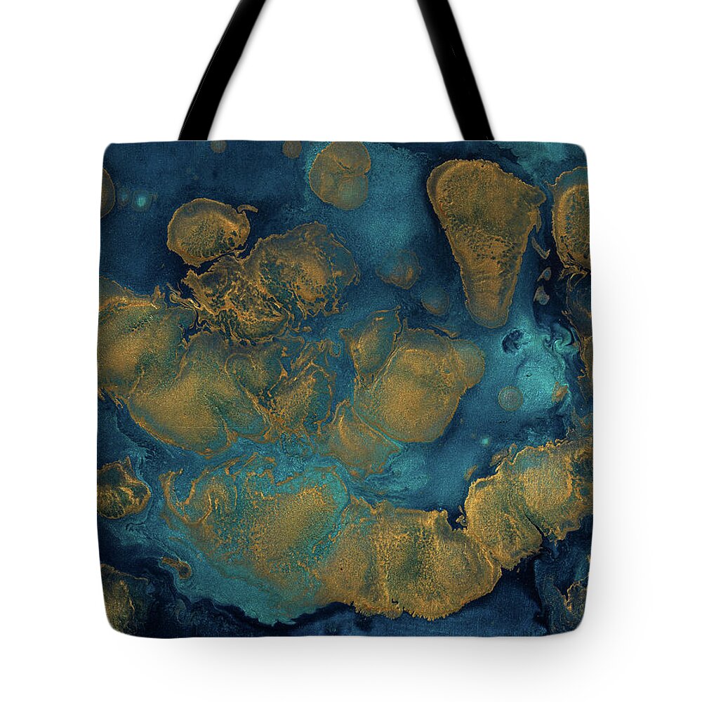 Fluid Tote Bag featuring the painting Islands Abstracted by Jennifer Walsh