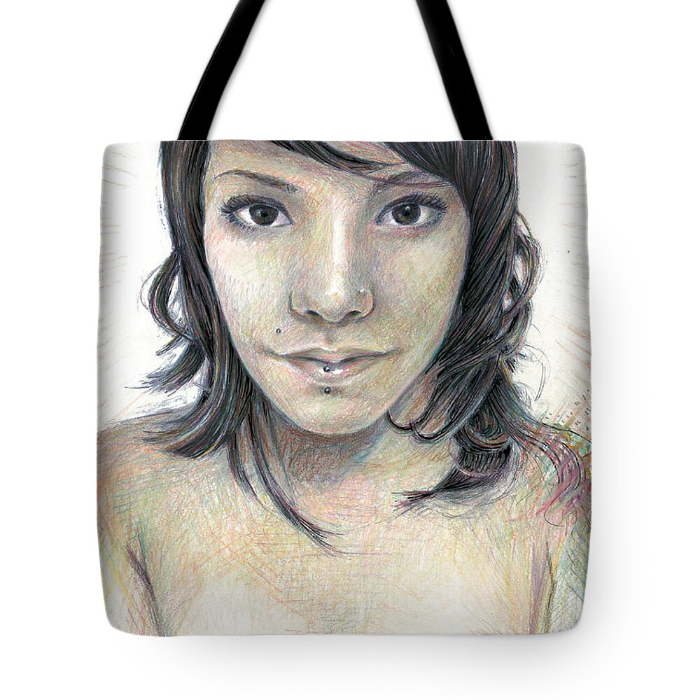 Portrait Tote Bag featuring the painting Isolate by Jeremy Robinson