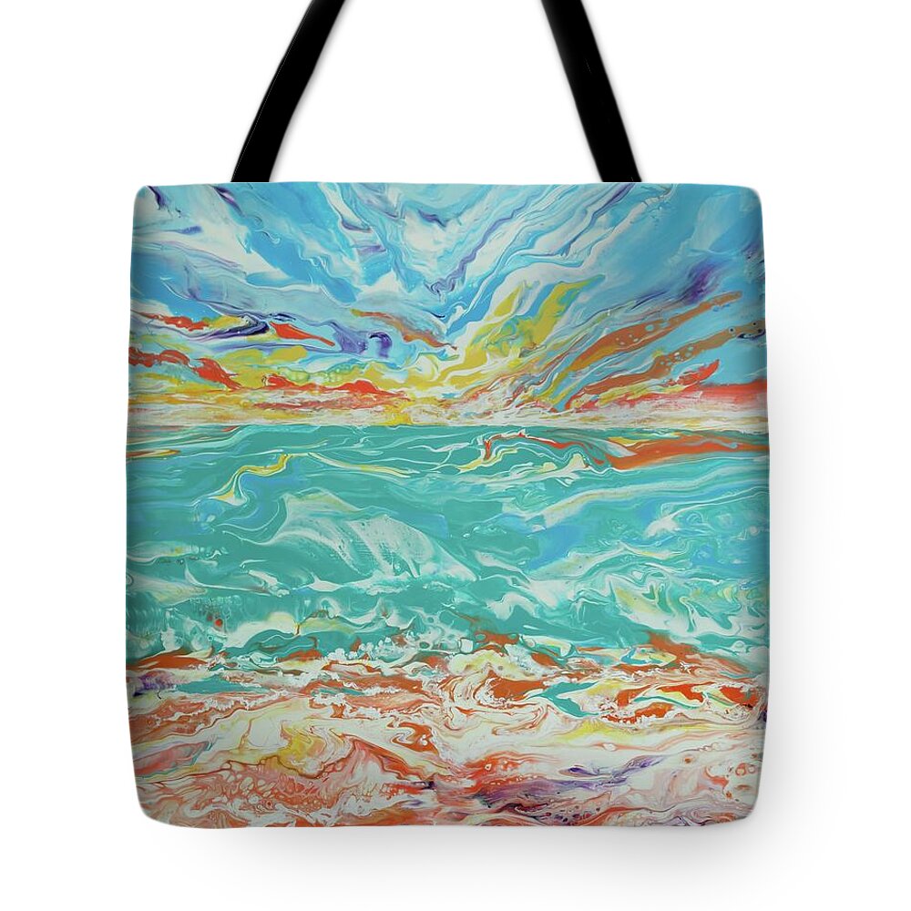 Seascape Tote Bag featuring the painting It's a Beach Day by Marilyn Young