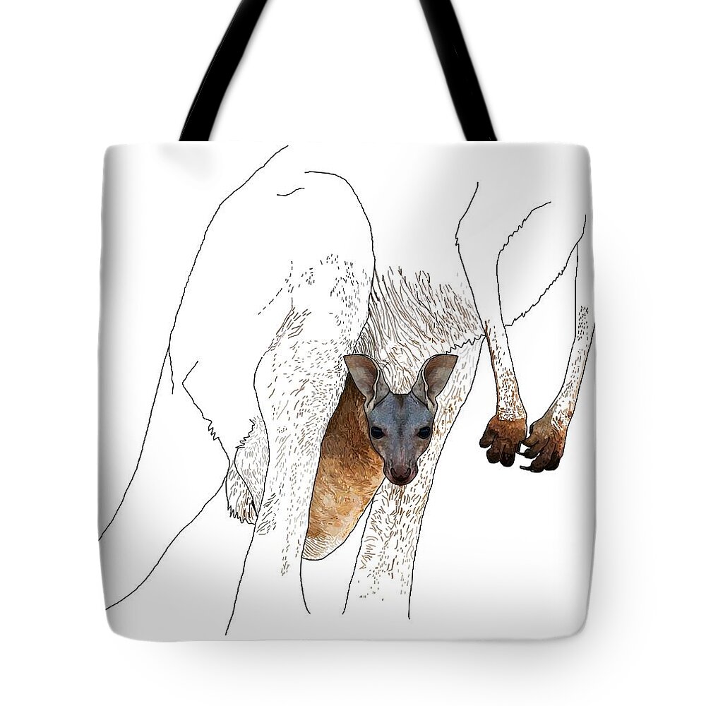 J Is For Joey Tote Bag featuring the drawing J is For Joey by Joan Stratton