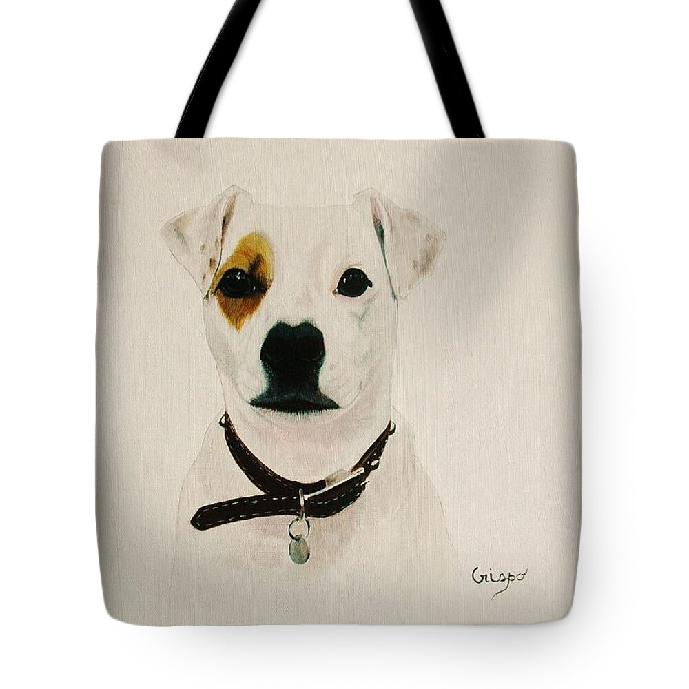 Dog Tote Bag featuring the painting Jack by Jean Yves Crispo