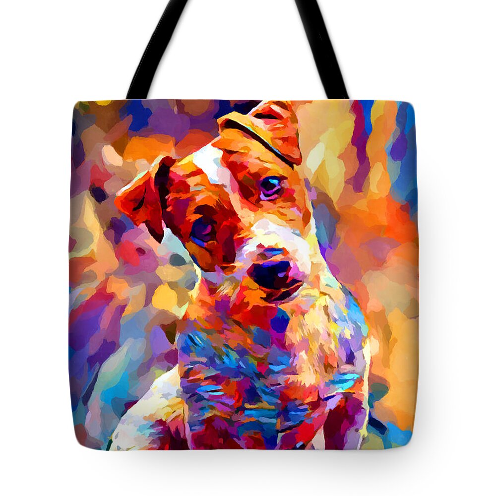 Jack Russell Terrier Tote Bag featuring the painting Jack Russell Terrier 3 by Chris Butler