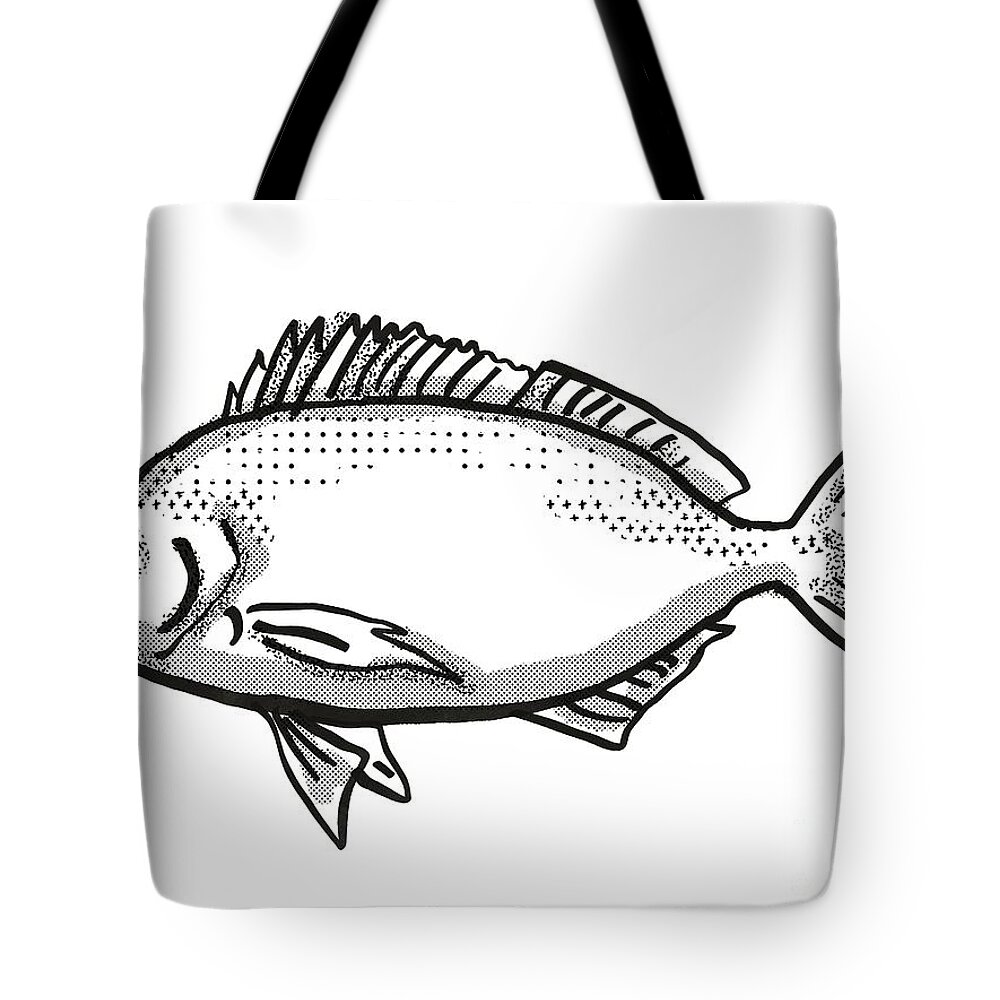 Jackass Morwong Australian Fish Cartoon Retro Drawing Tote Bag by