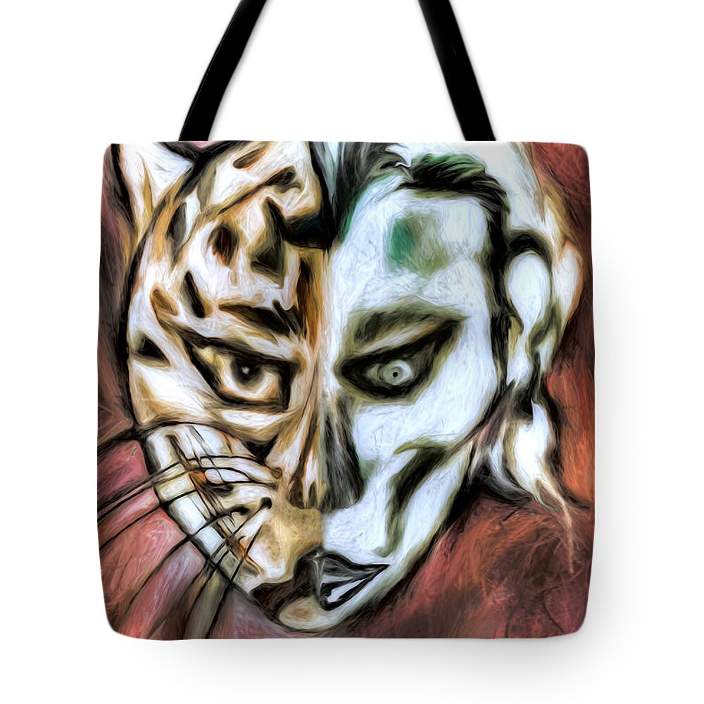 Animal Tote Bag featuring the painting Jag Man by Pennie McCracken