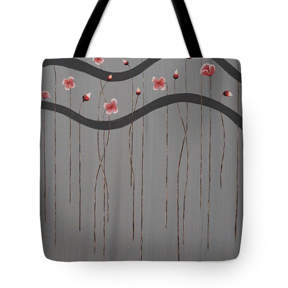 Flowers Tote Bag featuring the painting Jailed Bloom by Berlynn