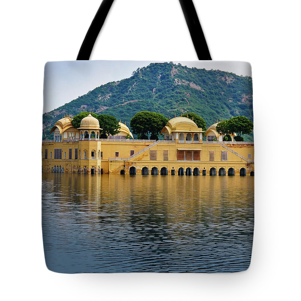 Arch Tote Bag featuring the photograph Jal Mahal by Joerg Reichel