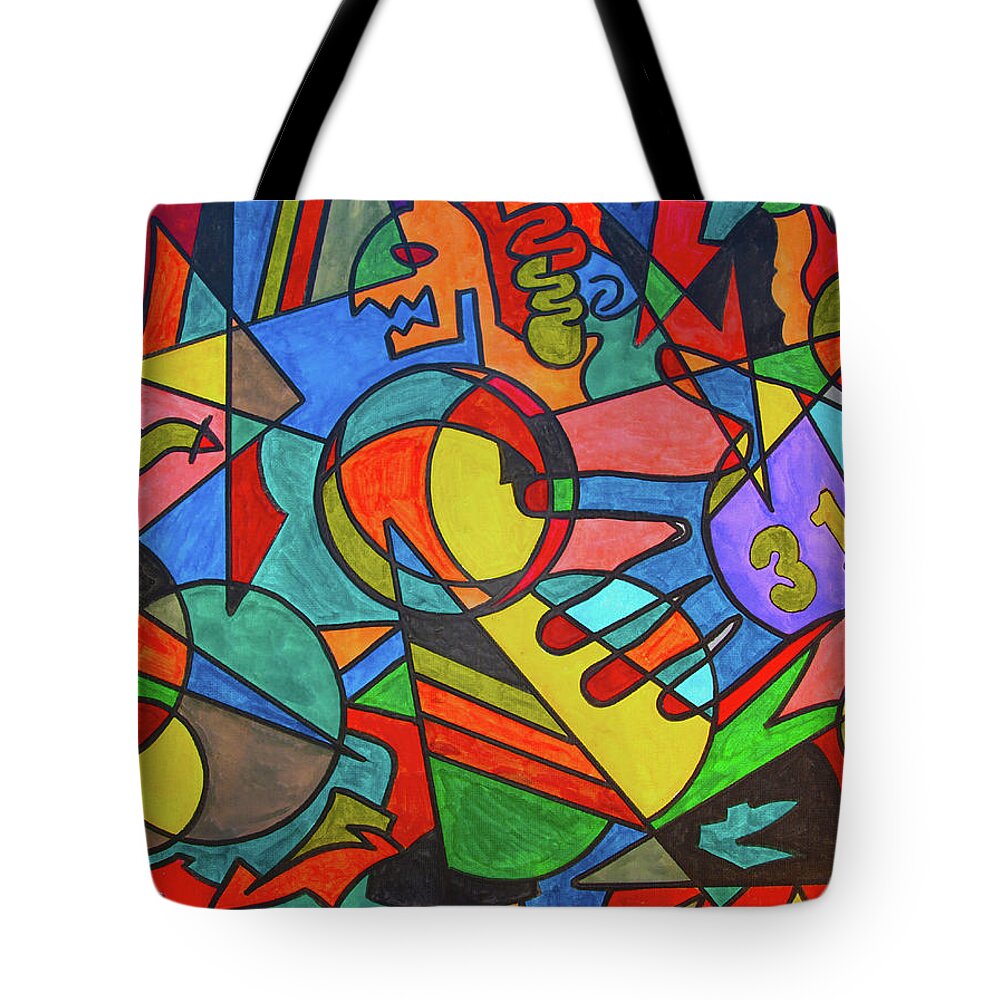 Cubism Tote Bag featuring the painting John 316 by Robert Margetts