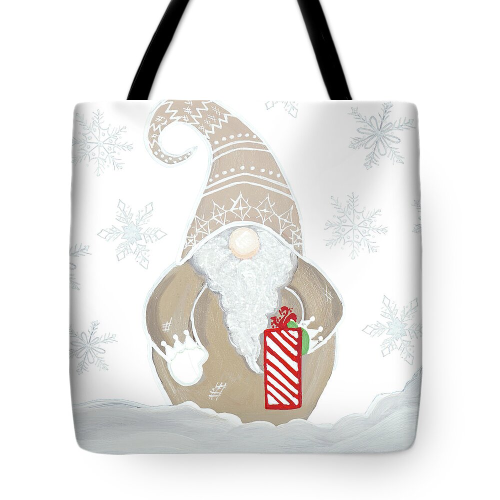 Jolly Tote Bag featuring the mixed media Jolly Gnome I by Gina Ritter