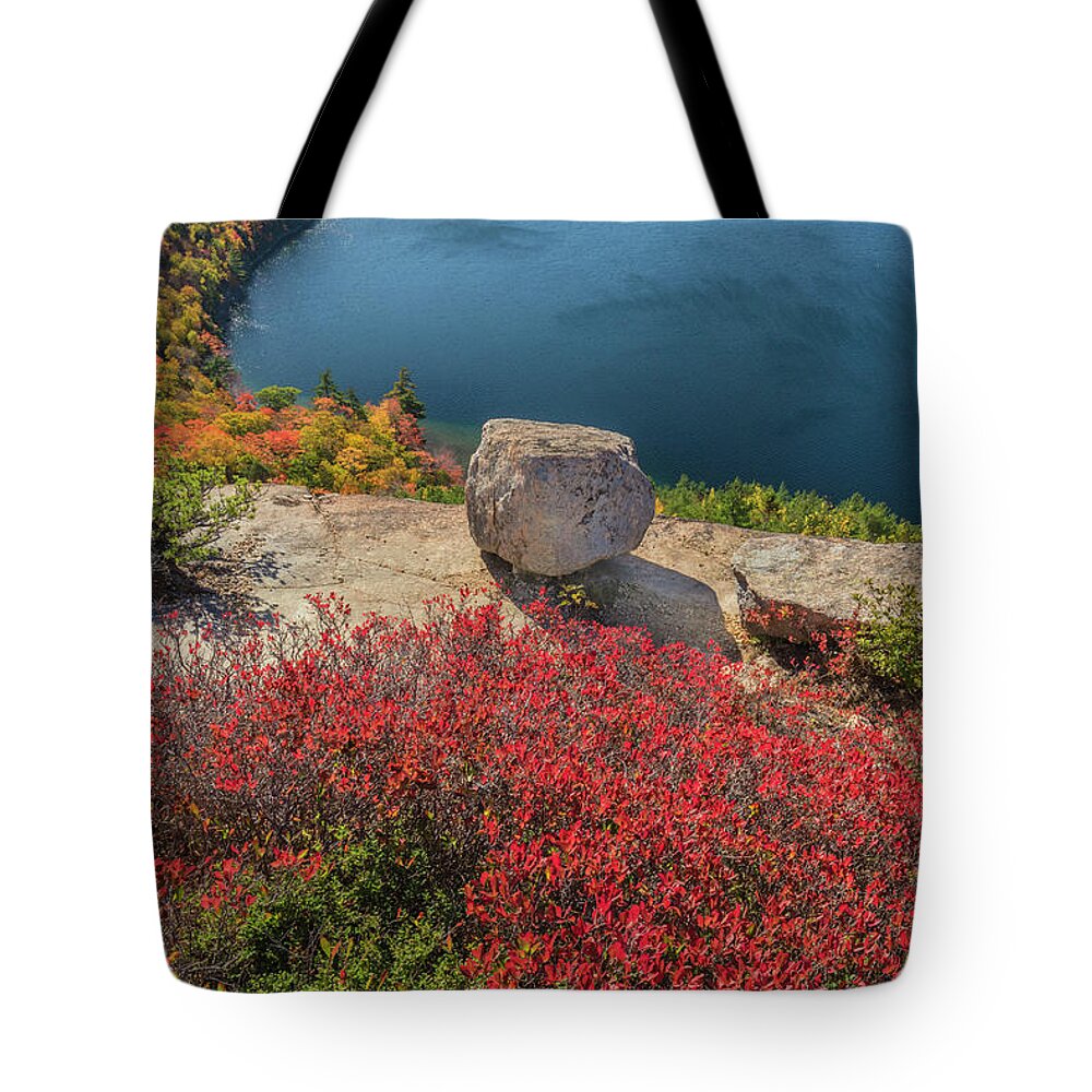 Jeff Foott Tote Bag featuring the photograph Jordan Pond And Bubble Rock by Jeff Foott