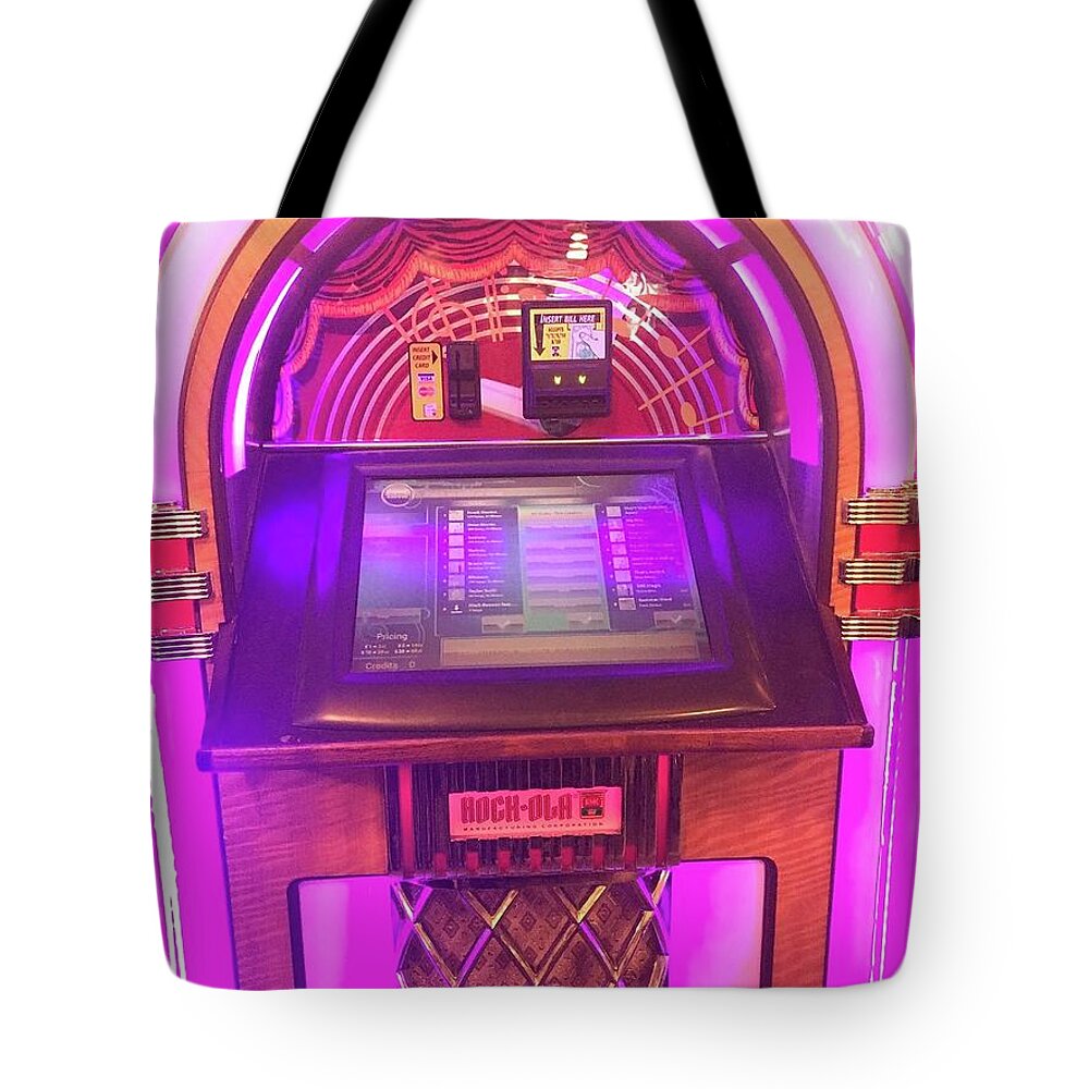  Tote Bag featuring the digital art Jukebox Hero by Cindy Greenstein