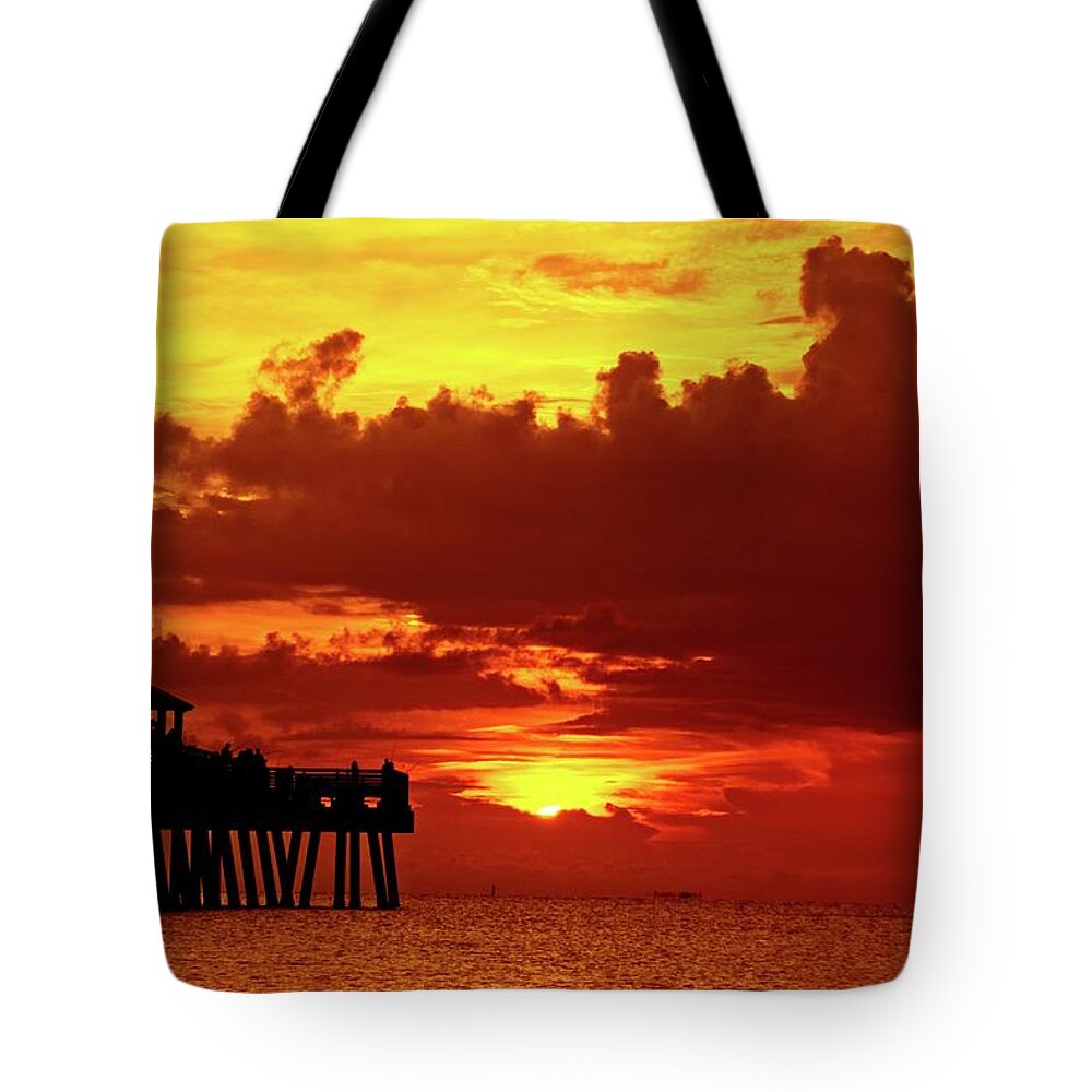 Juno Pier Tote Bag featuring the photograph Juno Pier 1 by Steve DaPonte