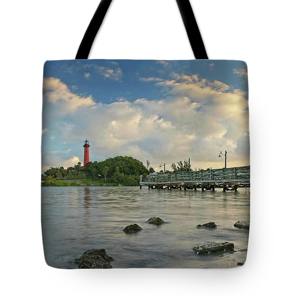 Lighthouse Tote Bag featuring the photograph Jupiter Lighthouse by Steve DaPonte