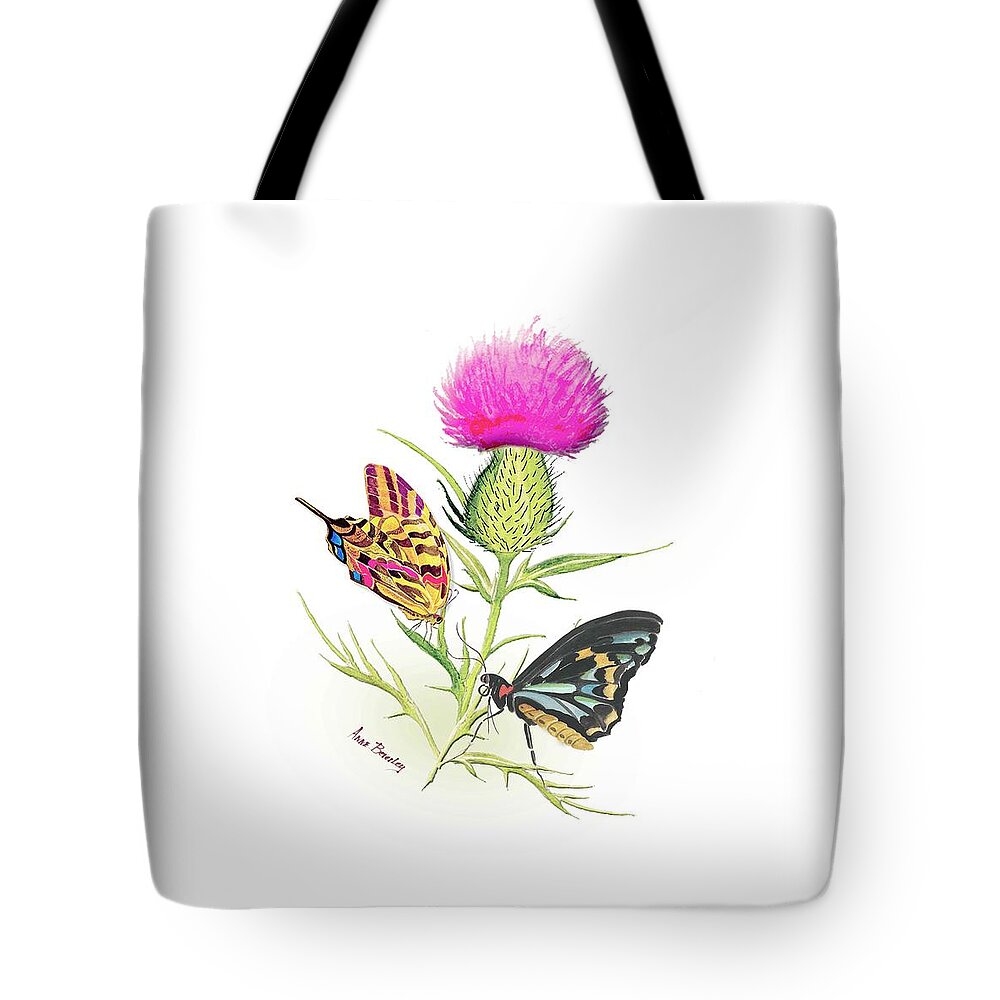 Butterflies Tote Bag featuring the painting Just the Two of Us by Anne Beverley-Stamps