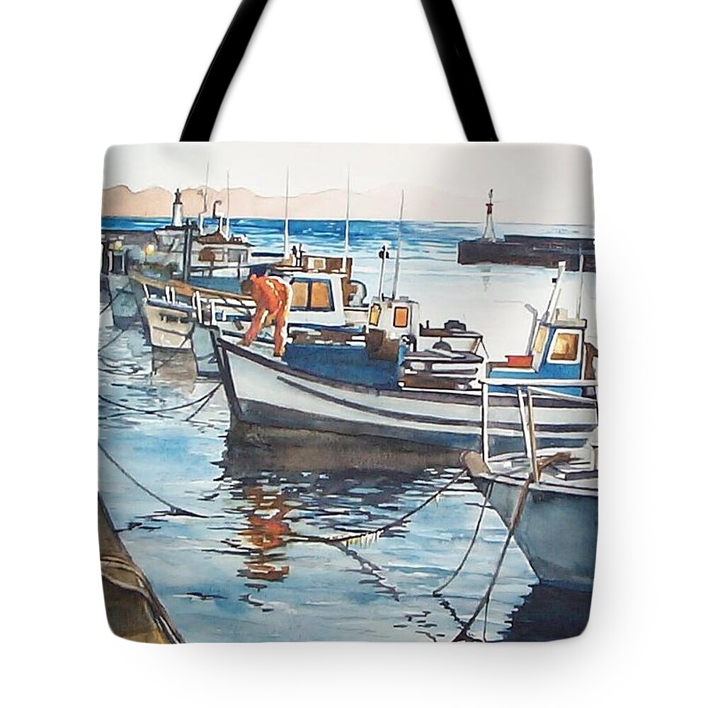 Kalk Bay Tote Bag featuring the painting Kalk Bay Morning by Tim Johnson